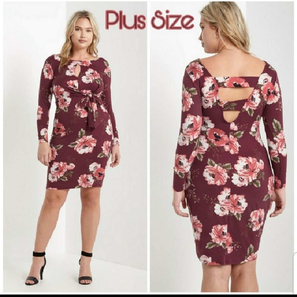 Plus Size Floral Bodycon Dress